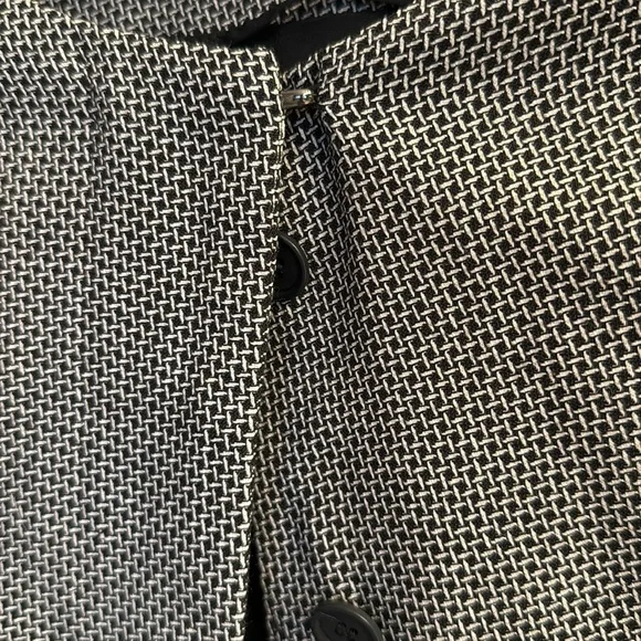 Max Mara Giochi Black White Wool Jacket Blazer Collarless - Picture 6 of 9